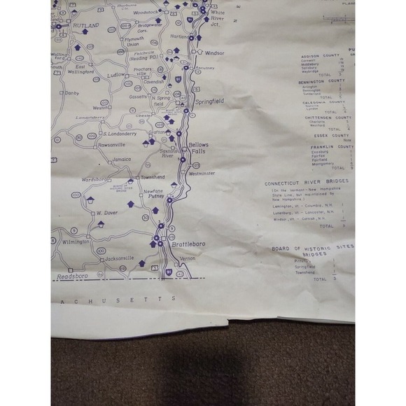 Map Vermont covered bridges State Of Vermont Agency Of Transportation 1988 map - Picture 3 of 13